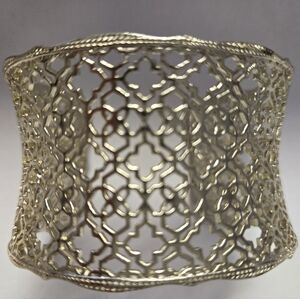 Kendra Scott Candice Cuff Gold Tone Filigree Bracelet With Detail Edging